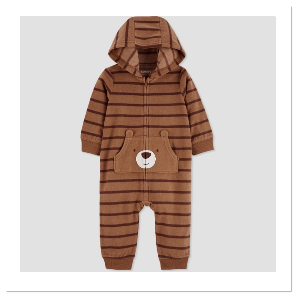 Carter’s Just One You Baby Boys Bear Striped Jumpsuit